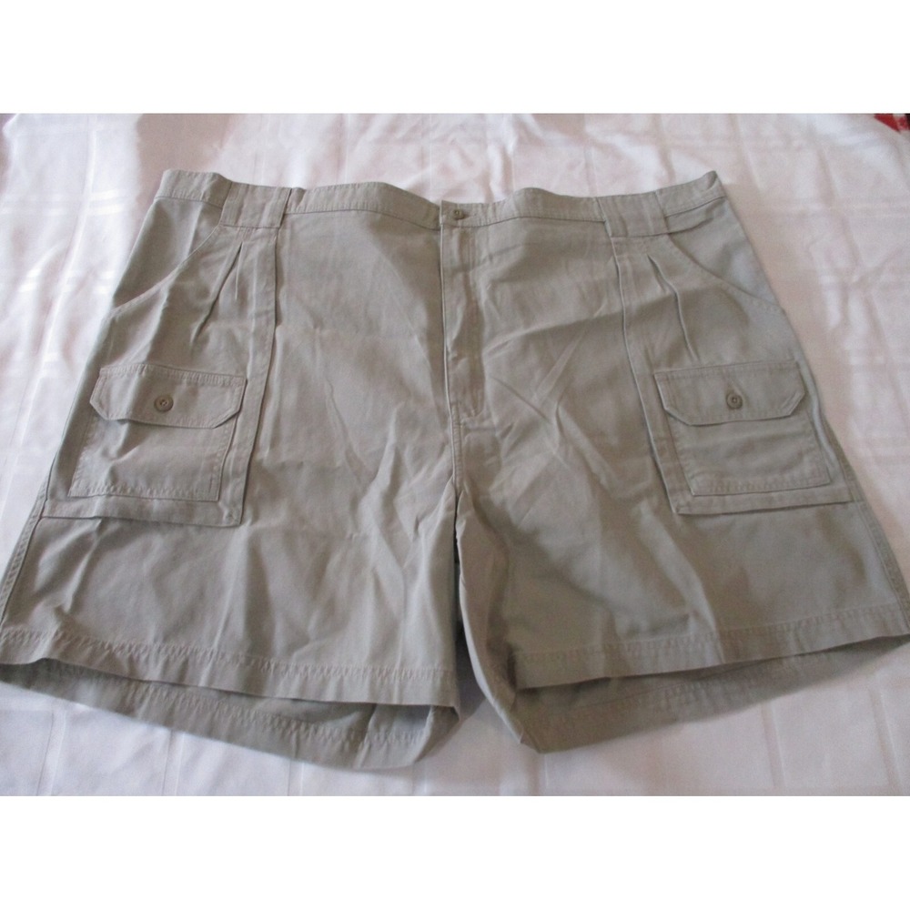 Cabelas Size 50 X 7  Green Cargo Safari Shorts 8 Pocket Canvas VTG South Africa